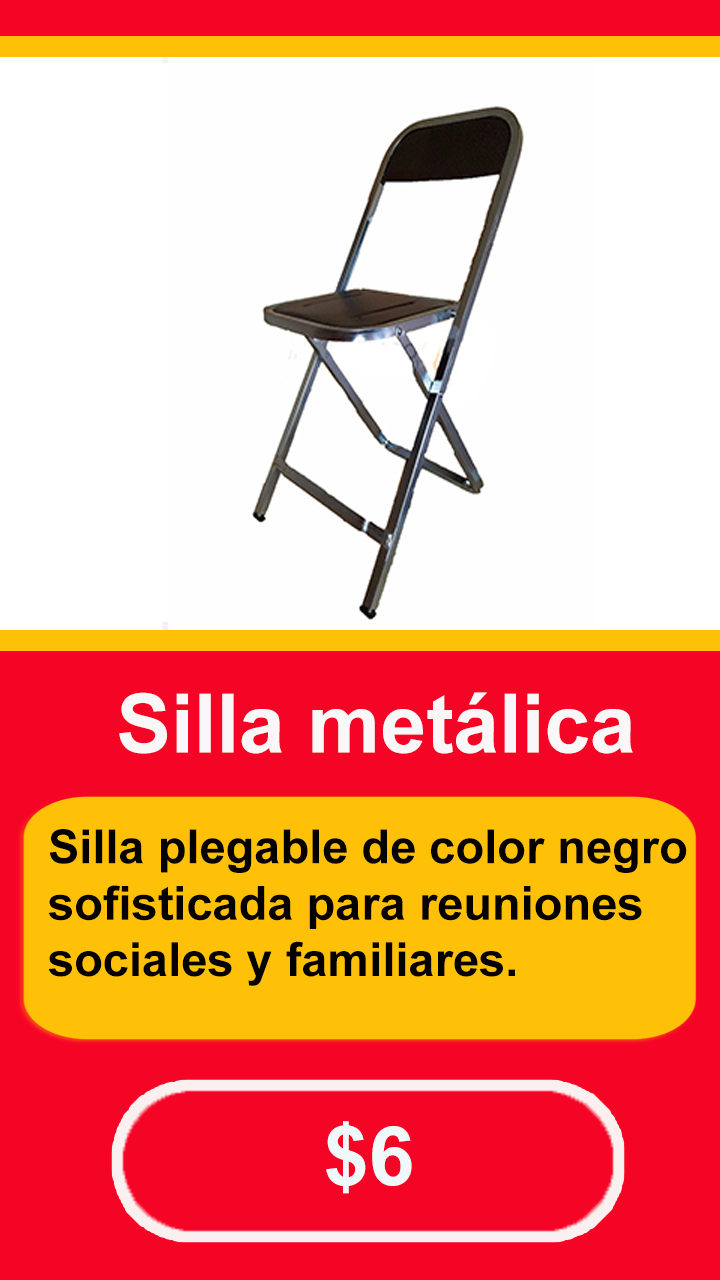 Tarjeta de producto-Silla metalica