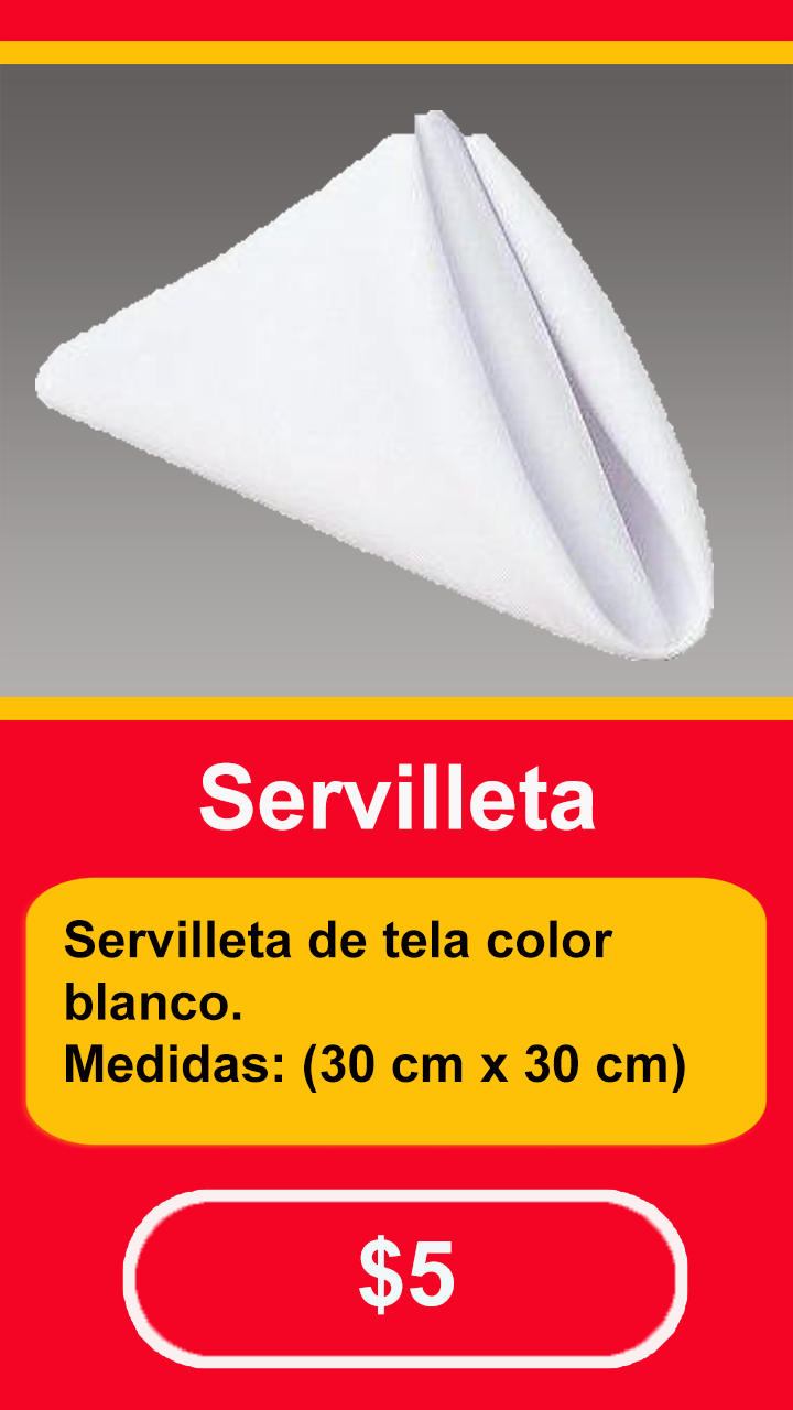 Tarjeta de producto-servilleta